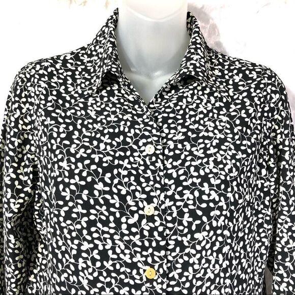 Covington petite floral button up blouse shirt top - Picture 3 of 12